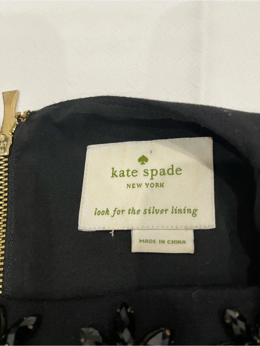 kate spade Black Sleeveless A-Line Dress with Embellished Neckline - Picture 5 of 11